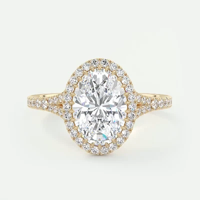 Wedding Ring 2.60 Carat Oval Cut  IGI Lab Grown Diamond 14k Yellow Gold E F VS - Image 1 of 4