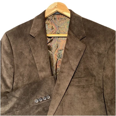 Lauren Ralph Lauren Brown Corduroy Blazer Mens 42L Two Button Sport Coat Preppy - Image 1 of 4