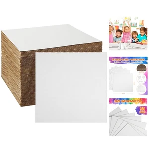 Paquete de 50 hojas de cartón corrugado blanco de 12x12 pulgadas para proyectos de arte y hágalo usted mismo - Imagen 1 de 9