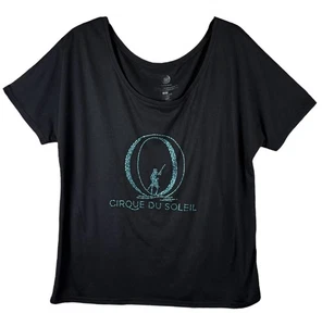Cirque Du Soleil Black "O" T-Shirt W/Turquoise Rhinestones Women’s Sz-M Rare - Picture 1 of 3
