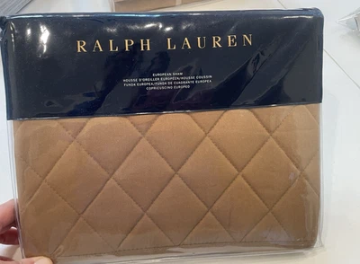 Ralph Lauren Europeo Euro Sham Acolchado Cromwell Moderno Ecuestre Marrón Camel Foto 1 de 4