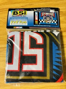 Vintage Nascar Banner 5ftx3ft Blue 50th Anniversary Race Racing 1998 - Picture 1 of 2
