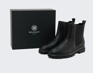Bolvaint Paris Mens Chelsea Cow Leather Boots Black Auer Size 10 New In Box $690 - Picture 1 of 20