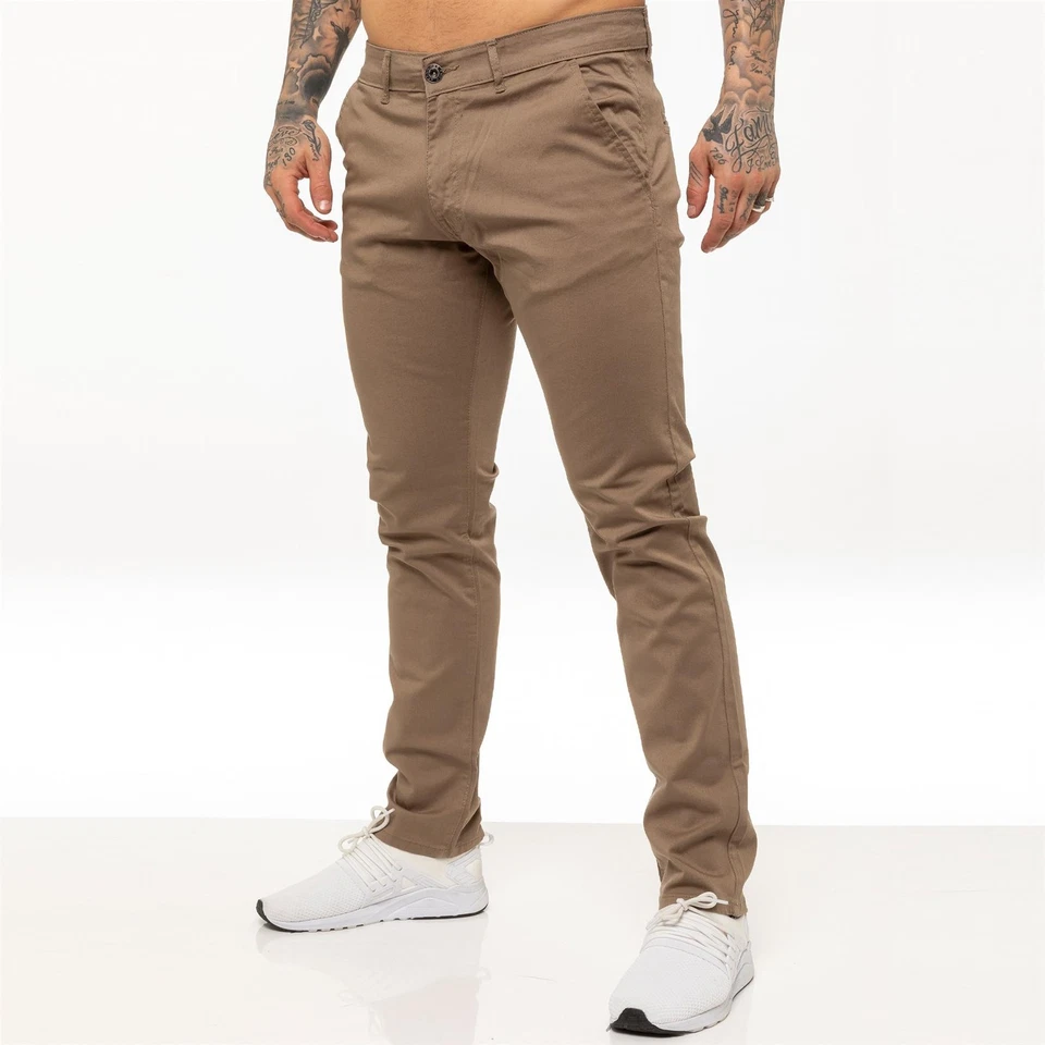 Pantalones chinos Enzo para hombre calce ceñido algodón elástico pantalones ajustados jeans todas las tallas del Reino Unido Foto 1 de 1