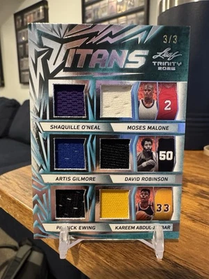 Leaf Trinity Titans 2025 juego usado Ewing Shaq Malone Robinson Abdul-Jabbar #3/3 Foto 1 de 2
