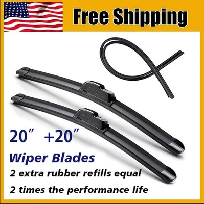 20'' & 20'' Windshield Wiper Blades J-Hook For FORD F150 F250 F350 1999-2008 — 第 1/4 张图片
