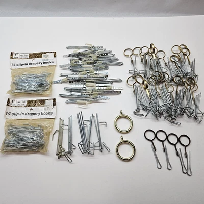 90 ganchos para cortinas de metal vintage varios tipos tamaños Foto 1 de 4