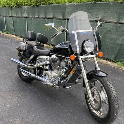 For Honda Shadow Spirit VT 1100 750 18"x16" Windshield Fit 7/8" 1" Handlebar — 第 1/4 张图片