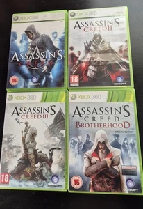 Assassins Creed Xbox 360 Games Bundle 1, 2,3 & Brotherhood- Complete With Manual - Picture 1 of 14