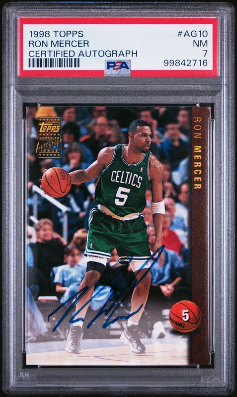RON MERCER 1998 TOPPS CERTIFIED AUTOGRAPH RARE INSERT SP PSA 7 POP 1 CELTIC - Image 1 of 1
