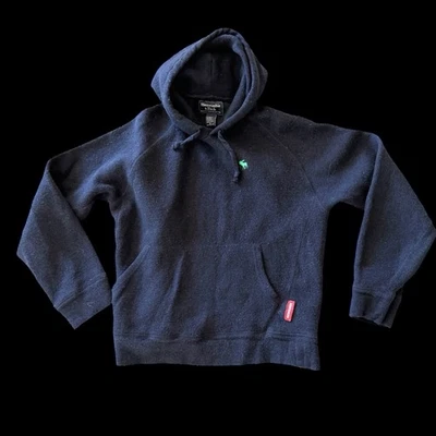 90’s Abercrombie & Fitch Hoodie Sz Medium Blue Wool Blend Pullover Hoodie Vtg - Image 1 of 4