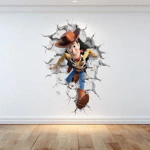 Toy Story Woody Wall Cracked Smashed High Quality Vinyl Glossy DIY Sticker Wall - Picture 1 of 5