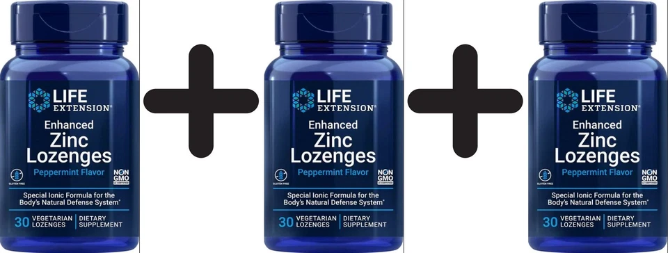 3 x Life Extension Enhanced Zinc Lozenges, Peppermint (EAN (399,89 EUR/kg)