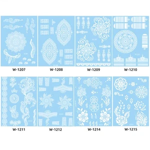 Unique White Lace Body Art Waterproof Temporary Tattoo Stickers - Picture 1 of 9