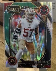 Panini Select 2024 - Club Level Dre Greenlaw #252 negro y verde Shock Prizm - Imagen 1 de 2