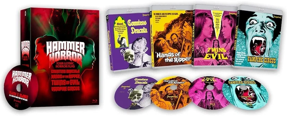 **CLEARANCE**HAMMER HORROR-4 GOTHIC FILMS[IMPRINT LTD ED][ALL REGIONS](BLU-RAY) - Image 1 of 1
