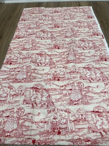 Mary Engelbreit Just Between Friends Fabric Red White Yard Quilting Treasures - Picture 1 of 7