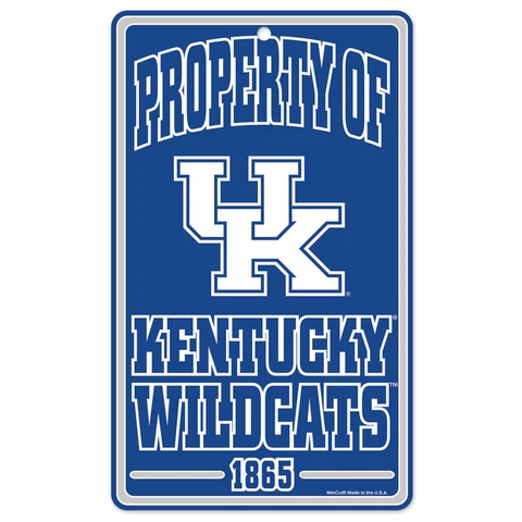 KENTUCKY WILDCATS "PROPERTY OF" PLASTIC SIGN DURABLE POSTER NCAA LICENSED Cover
