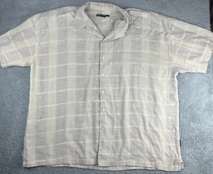 Vintage Syllables System Shirt Mens 5BXL Retro Relaxed Poly Button Down - Picture 1 of 13