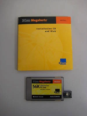 3CXM356 - 3COM MegaHertz 14.4/56Kb/s V.29 V.34 V.23 V.21 PCMCIA WinModem PC Card - Image 1 of 4