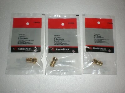 Twist-On TV Coax F 24 k gold plated Connector # 278-0229 by RadioShack - Image 1 of 4