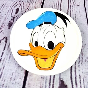 VTG Donald Duck Plate Ceramic Wall art Plaque 1991 Walt Disney hand painted - Picture 1 of 10