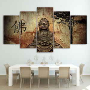 5 Pieces canvas Zen Buddha Wall Art Picture Home Decor