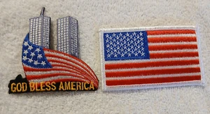 God Bless America Patches Patriotic Flag 9-11 Twin Towers American Flag New - Picture 1 of 4