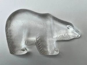 LISA LARSON GLASS ANIMAL, Royal Krona Vintage 1970s Polar Bear Figurine, Sweden - Picture 1 of 13
