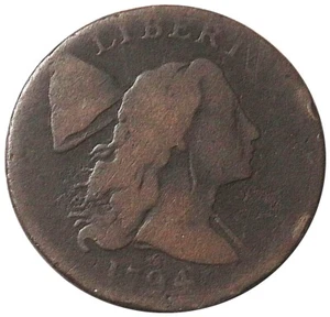 1794 USA LIBERTY CAP FLOWING HAIR LARGE CENT TYPE COIN - Picture 1 of 2