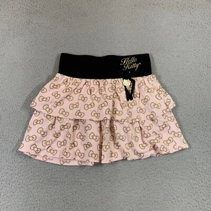 Hello Kitty Tier Ruffle Skirt Girls M Pink Cute Sanrio Bow Coquette #218 - Picture 1 of 10