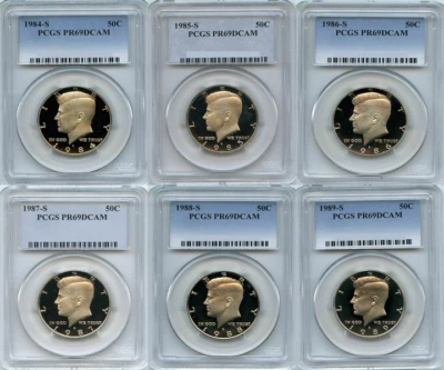 1984-S to 1989-S 50C Kennedy Half Dollar PCGS PR69DCAM - Image 1 of 2
