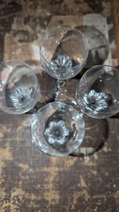 Vintage Crystal Bohemia Belfor Exquisite Liqueur Shot Glass Black Flower Stem 4 - Picture 1 of 8