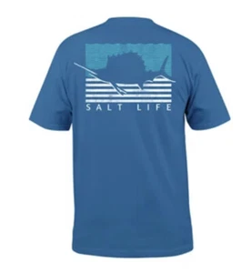  CAMISETA HOMBRE SALT LIFE Azul Atlántico "SAILIN GRAPH" SAILFISH S/S BOLSILLO LG - Imagen 1 de 2