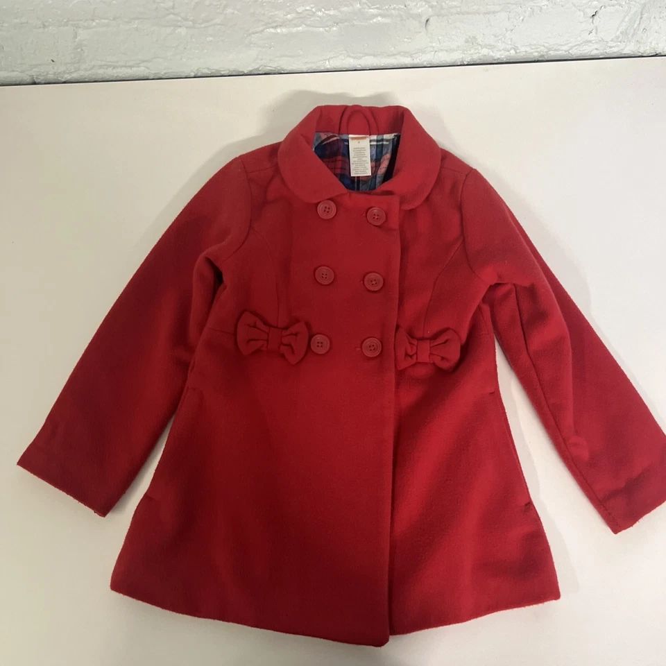 Gymboree Girls Red Candy Long Sleeve Jacket/Coats For Dress/Casual Bow - Size 6 - Image 1 of 4