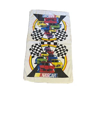 Antiga toalha de praia Nascar anos 90 Jay Franco carros de corrida - Imagem 1 de 4