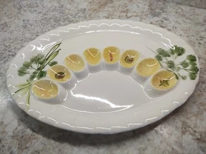 Seltene Vintage MCM Retro Los Angeles Potteries Teufel Ei Servierplatte 16" x 12,5" - Bild 1 von 11