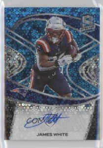 2021 Panini Spectra Signatures Neon Blue Prizm 6/30 James White #SIG-JW Auto