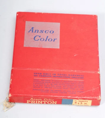 CAJA SIN ABRIR DE 4X5 ANSCO COLOR IMPRESO EN PAPEL POSITIVO 12 HOJAS Foto 1 de 4