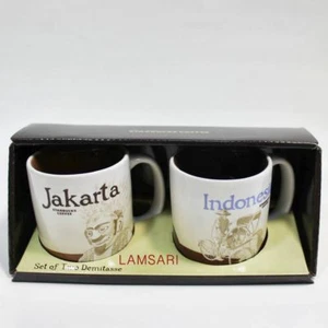 Starbucks Jakarta Indonesia Demi Cup Mugs - Set of Two 3 oz - Picture 1 of 7