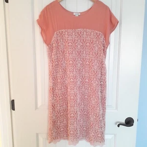 Sundance Women's Rose Palace Embroidered Dress Pink Peach Size M - Picture 1 of 10