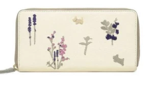 RADLEY NATURAL EMBROIDERED LEATHER ZIP AROUND PURSE WALLET LARGE NEW!!! - Picture 1 of 3