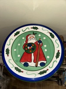 Libbey Father Christmas Santa Claus Dinner Plate 10.5 Inch - Picture 1 of 2