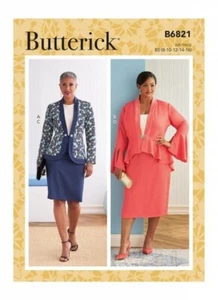 Butterick Nähmuster B6821 Misses' Schößchenjacke und Rock mit Variationen - Bild 1 von 10