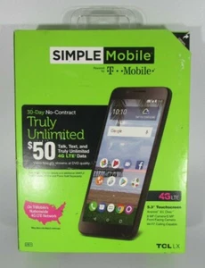 Simple Mobile TCL LX 4G LTE Prepaid Cell Phone Smart Phone, NEW! - Picture 1 of 5