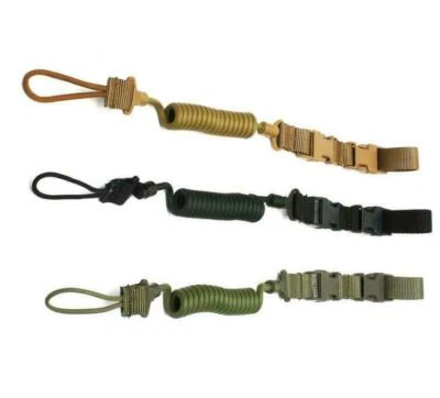 Tactical Pistol Elastic Lanyard Sling Handgun Gun Secure Spring Retention Rope - Image 1 of 4
