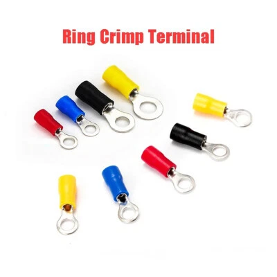 Ring Electrcal Terminal Black/Red/Yellow/Blue Cable Crimp Connectors Insulated - Image 1 of 4