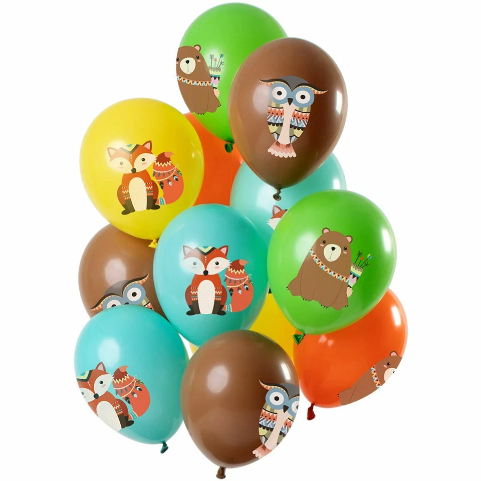 12 X WOODLAND CREATURES & FOREST ANIMALS WILDLIFE LATEX BALLOONS - 30CM - Image 1 of 1