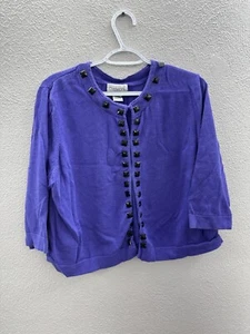 Womens Chadwicks Purple Gem 3/4 Sleeve Cover Up Size 2XL - Picture 1 of 13