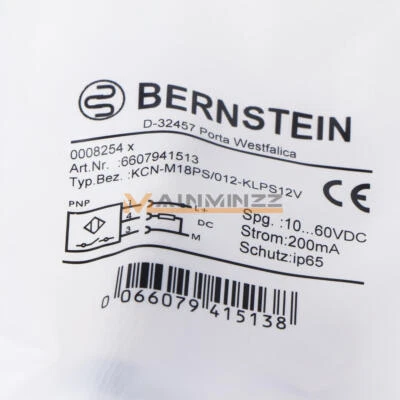 1PC BERNSTEIN Inductive proximity switch sensor KCN-M18PS/012-KLPS12V New - Image 1 of 4